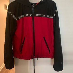 Hollister color-block windbreaker, zip up hoodie.